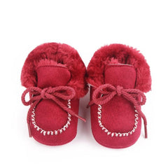 Cozy Velvet-Lined Baby Walking Boots for Winter - Non-Slip Cotton Shoes