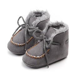 Cozy Velvet-Lined Baby Walking Boots for Winter - Non-Slip Cotton Shoes