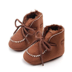 Cozy Velvet-Lined Baby Walking Boots for Winter - Non-Slip Cotton Shoes