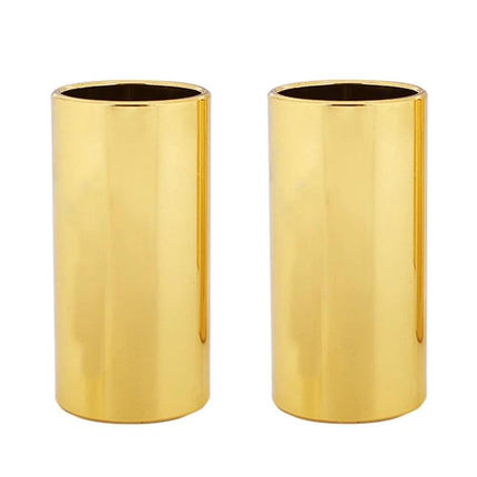 Durable Stainless Steel Guitar Slides for Daily Music Practice – pair of polished gold-tone steel slides for smooth blues runs and practice