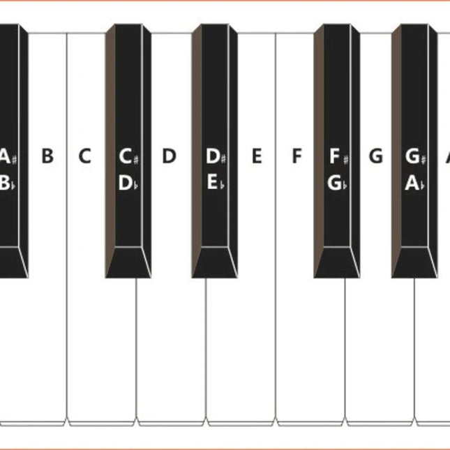 Piano Fingering Chart for Beginner Home Practice Essentials showing labeled piano keys and finger positions for beginner practice