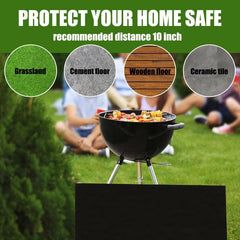 YEGBONG Outdoor Fireproof Grill Mat for Patio and Lawn - Silicone Coated Glass Fiber - Multiple Sizes Available