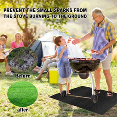 YEGBONG Outdoor Fireproof Grill Mat for Patio and Lawn - Silicone Coated Glass Fiber - Multiple Sizes Available