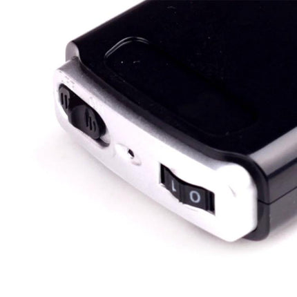 Portable Mini Hearing Aid for Everyday Sound Assistance compact black-and-silver unit with volume and power controls