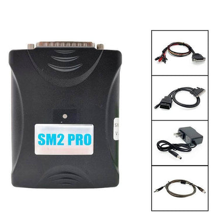 J2534 VCI Diagnostic Dongle For ECU And PCM In Everyday Cars - SM2 PRO diagnostic interface with cables and power adapter