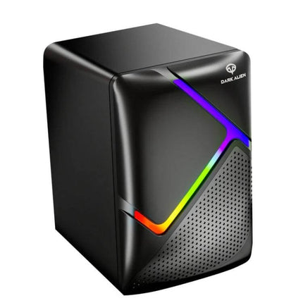 Dark Alien Compact USB Desktop Stereo Speakers Dark Finish compact USB desktop speaker with RGB accent and metal mesh