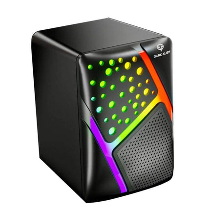 Dark Alien Compact USB Desktop Stereo Speakers Dark Finish compact RGB accented USB desktop speaker with metal grille