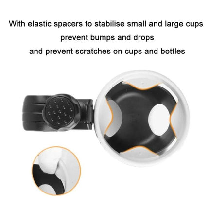 Baby Stroller Cup Holder Black For On The Go Moments compact ABS stroller cup holder with elastic spacers fits 12x9.5cm cups clamp 6.5x7.5cm