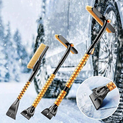 SUITU Detachable Snow Brush for Winter Vehicle Clearing - telescoping ice scraper and brush for windshields, roofs, mirrors (plastic-safe)