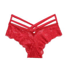 Elegant Lace Cross-Design Women's Thin Strap Underwear