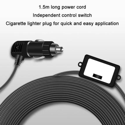Car Clip Fan 10 Inch for Vehicles, Compact, Easy Cooling - 1.5m power cord with cigarette lighter plug and inline control for dashboard or seat mounting