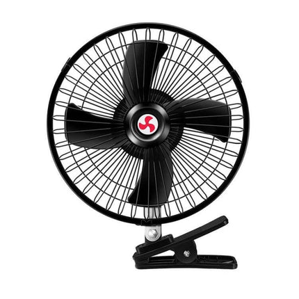 Car Clip Fan 10 Inch for Vehicles, Compact, Easy Cooling - 10" black metal clip fan with ABS body, full copper motor, 12V/24V for car or truck cabin cooling