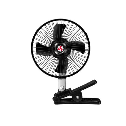 Car Clip Fan 10 Inch for Vehicles, Compact, Easy Cooling - 10" metal frame clip-on fan with full copper motor, 12V/24V for dashboards or seat backs