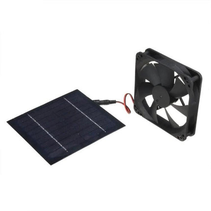 Solar-Powered Exhaust Fan for Kitchen and Bathroom Ventilation compact black fan with small solar panel for odor and humidity control