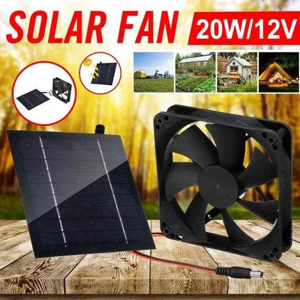 Solar-Powered Exhaust Fan for Kitchen and Bathroom Ventilation compact solar panel and 20W 12V fan for kitchens bathrooms greenhouses and outdoor vents