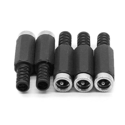 Assembled Solder Wire Set with DC 2.1mm and 2.5mm Female Heads for Electronics Assembly - black DC female connectors with PVC insulated leads