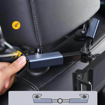 Car Rear Pillow Phone Tablet Bracket Rotates 360 Degrees adjustable arm attaching to headrest for hands-free rear-seat phone and tablet viewing