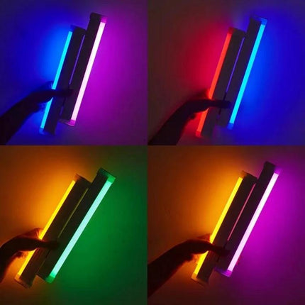 A Handy Light Stick for Everyday Adventures and Emergencies shown in multicolored portable PVC lampshade with hand-held mounting options