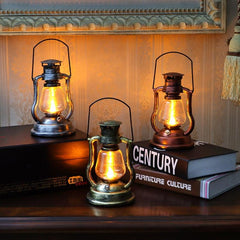 Vintage Solar-Powered Handheld Kerosene Lamp for Home Decor and Outdoor Use