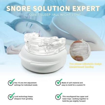 Dental Tray Adjustable Snoring Aid For Night Use Adults clear adjustable mouthpiece with micro-adjustable settings and soft flexible frame