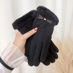 Guantes térmicos de terciopelo de felpa para montar con pantalla táctil para clima frío