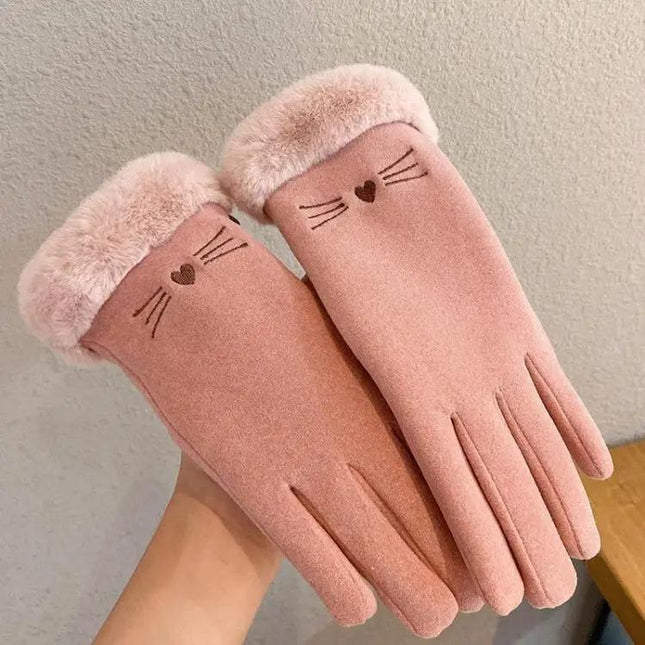 Keep Warm Touch Screen Velvet Riding Gloves for Cold Weather