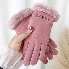 Plush Velvet Thermal Touchscreen Riding Gloves for Cold Weather