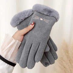 Guantes térmicos de terciopelo de felpa para montar con pantalla táctil para clima frío