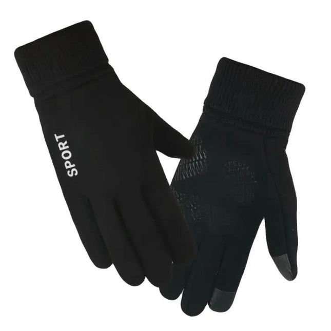 Men's Suede Warm Touch Screen Gloves for Cycling Dark Blue | Syndmart