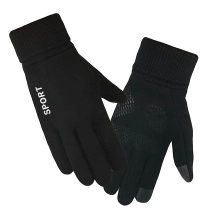 Men's Suede Warm Touch Screen Gloves for Cycling Dark Blue