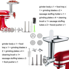 Universal Meat Grinder and Dough Maker Accessory Set for KitchenAid Mixers