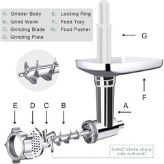 Universal Meat Grinder and Dough Maker Accessory Set for KitchenAid Mixers