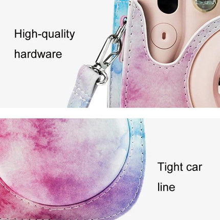 PU Leather Protective Case for Fujifilm Instax Mini Cameras showcasing pastel watercolor PU leather, high-quality hardware and tight stitching for camera protection