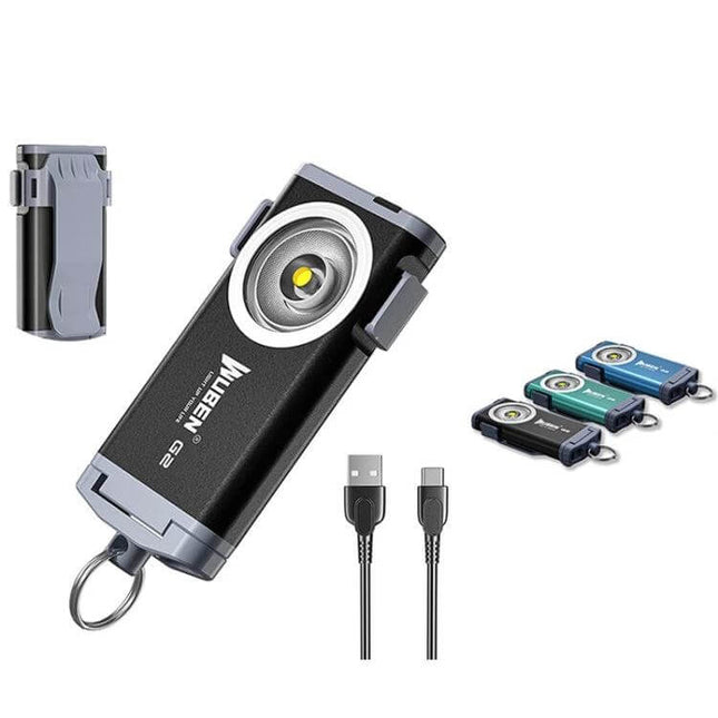 WUBEN Pocket LED Key Chain Flashlight For Everyday Use compact 500-lumen USB-rechargeable keychain light with 175° flood beam and aluminum body