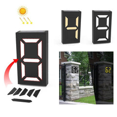 Lámpara de pared para exteriores impermeable con placa de número solar N766B DIY