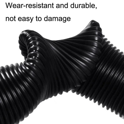 Replacement Threaded Hose for Philips and Midea Vacuum Cleaners, 2 Pack - close-up of wear-resistant black EVA corrugated hose