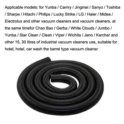 Replacement Threaded Hose for Philips and Midea Vacuum Cleaners, 2 Pack - black EVA replacement vacuum hose coiled for home and industrial cleaners