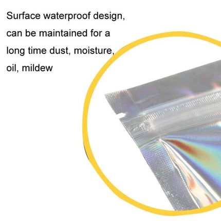 Aluminum Foil Self-Sealing Bags for Electronics Storage showing waterproof surface and chain zipper protecting gadgets from dust and moisture