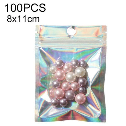 Aluminum Foil Self-Sealing Bags for Electronics Storage - holographic 8x11cm resealable pouch holding small items, moisture and dust protective packaging