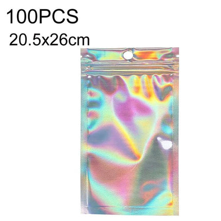 Aluminum Foil Self-Sealing Bags for Everyday Item Protection - holographic 20.5x26cm 100pcs zip-lock PP travel storage bags keeping items dry and secure