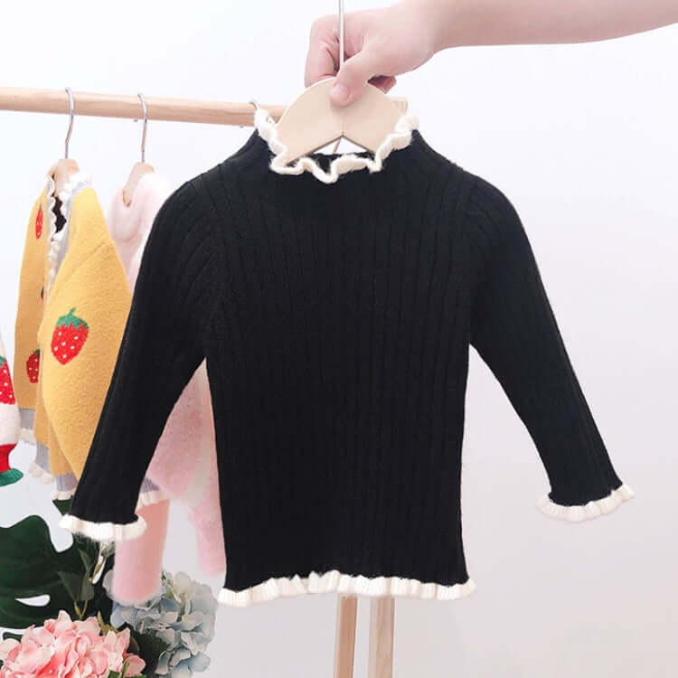 Autumn and Winter Girls Sweater Baby Warm Pullover Bottoming Shirt, 130cm