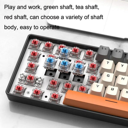 ZIYOU LANG T8 68 Keys RGB Gaming Mechanical Keyboard showing exposed red and blue mechanical switches in a compact 68-key layout