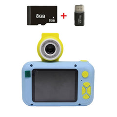 X101 Compact HD Reversible Camera for Kids Blue+8G+Card Reader