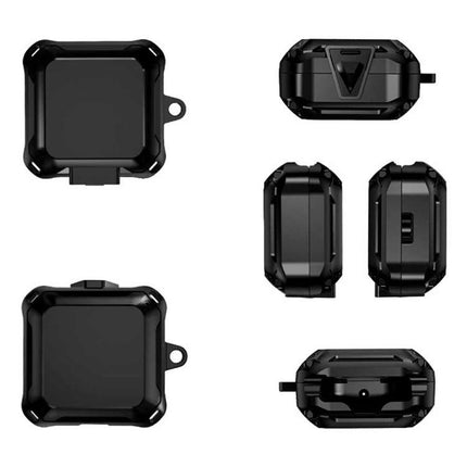 Protective Silicone Case for Daily Earbud Protection - black TPU shockproof earbud charging case for commuters and fitness enthusiasts