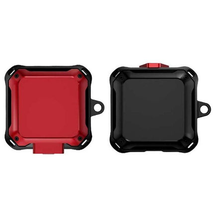 Protective Silicone Case for Daily Earbud Protection - red and black TPU rugged slim earbud charging case with loop for clip