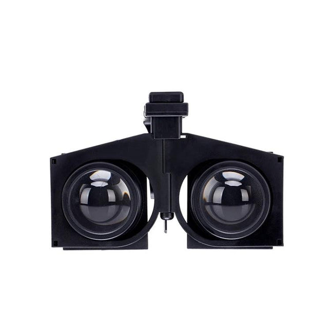VR Fold Foldable VR Glasses for On-the-Go Viewing front-facing foldable lens module showing dual lenses and smartphone mount