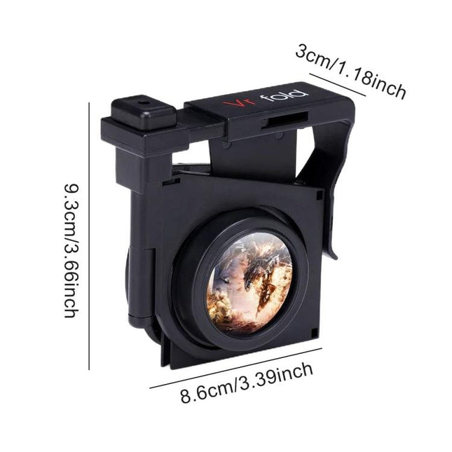 VR Fold Foldable VR Glasses for On-the-Go Viewing compact foldable smartphone VR viewer with measurements and built-in lens