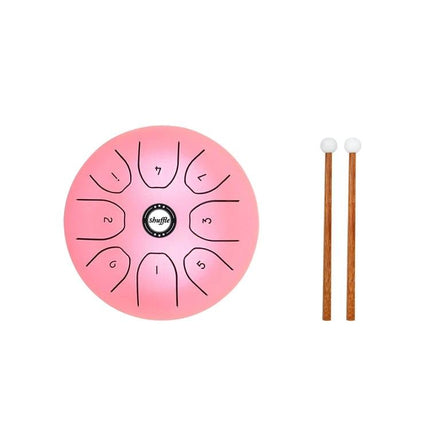 Shuffle Steel Tongue Drum for Daily Home Relaxation Sessions - compact pink pebble drum with mallets for meditation and stress relief