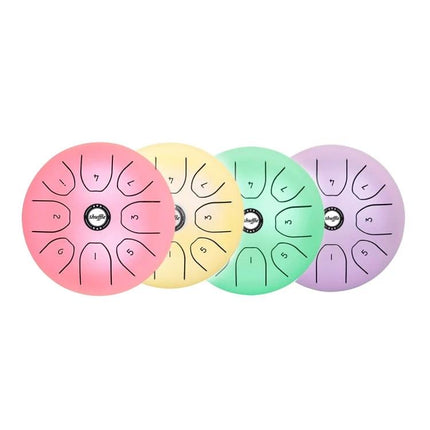 Shuffle Steel Tongue Drum for Daily Home Relaxation Sessions — colorful compact pebble-shaped drums for easy at-home meditation and stress relief