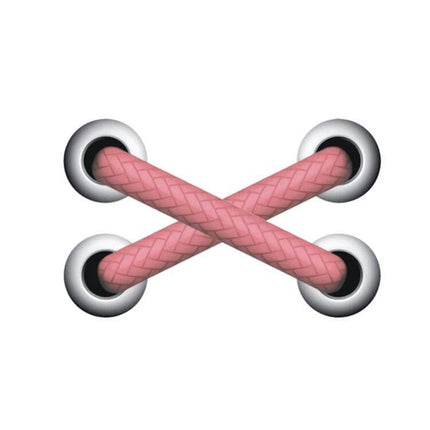 Reflective Shoelace Car Stickers for Scratch Protection applied as pink braided protective strip across car paint to prevent minor abrasions and boost visibility